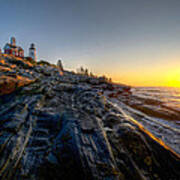 Sunrise At Pemaquid Point Art Print