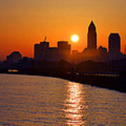 Sunrise In Cleveland Art Print