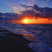 Sunrise Over The Atlantic Ocean Art Print