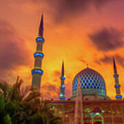 Sunset At Mosque Art Print