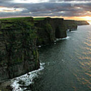 Sunset At The Cliffs Of Moher Ireland Art Print