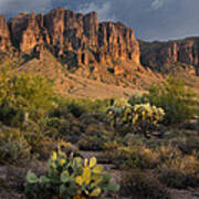 Sunset At The Superstition Mountains Art Print