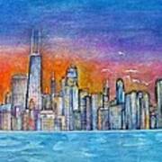 Chi Town Sunset Art Print