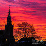 Sunset In Gouda-1 Art Print