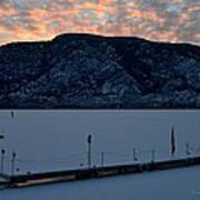 Sunset Over Frozen Skaha Lake 02-07-2014 Art Print