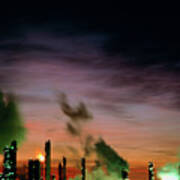 Sunset Over Ici's Wilton Chemical Plant Art Print
