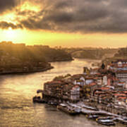 Sunset Over Porto, Portugal Art Print