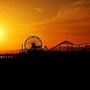 Sunset Santa Monica Pier Art Print