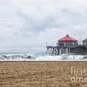 Surfer At The Pier Art Print