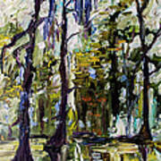 Swamp Morning Cypress Trees Oil Painting Art Print