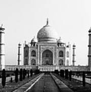 Taj Mahal Bw Art Print