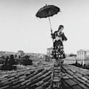 Talitha Getty Walking On Rooftop In Rome Art Print