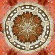Tangerine Lemurian Seed Crystal Mandala Art Print
