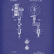 Tattoo Machine 1891 Patent Art Blue Art Print
