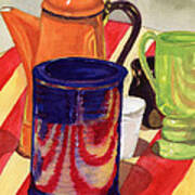 Teapot And Cup Still Life Art Print