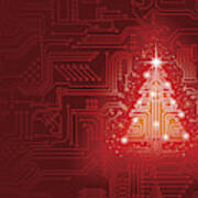 Technology Christmas Art Print