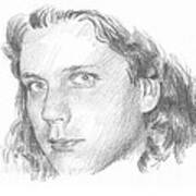 Teenager Pencil Portrait Art Print