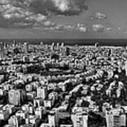 Tel Aviv Center Black And White Art Print