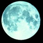 Telescope Photo Of Full Moon From Earth Art Print