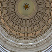 Texas Capitol In White And Gold Art Print