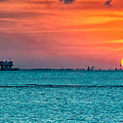 Sunset On The Houston Ship Channel Art Print