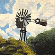 Texas Windmill Art Print