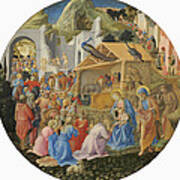 The Adoration Of The Magi, C.1440-60 Tempera On Panel Art Print