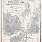 The Austrian Polar Expedition, Map Of Franz Joseph Land Art Print