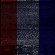 The Declaration Of Independence In Negative R W B Art Print
