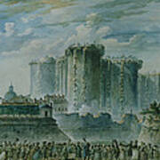 The Destruction Of The Bastille, 14th July 1789 Wc & Gouache On Paper Art Print