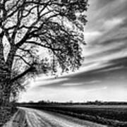 The Dirt Road In Black And White Art Print