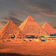 The Golden Pyramids Of Egypt Art Print