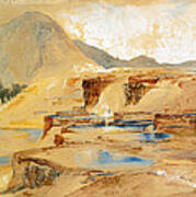 The Great Thermal Springs Of Gardiner's River Montana Art Print