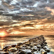 The Jetties At Ponce Inlet Art Print