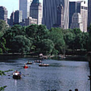 The Lake At Central Park Late Summer Afternoon Art Print