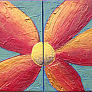 The Original Painting For Sale Flower Of Paradise 2 A Good Sized Original Abstract 2 Canvas Painti Art Print