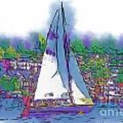 The Purple Sailboat Art Print