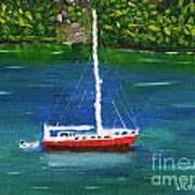 The Red And White Boat Art Print