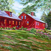 The Red Colonial House Art Print