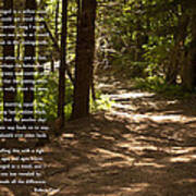 The Road Not Taken - Robert Frost Path In The Woods Art Print