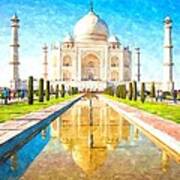 Kronen-Palast Morgensonne Poster Plakat #119221 Taj Mahal 120x80cm 