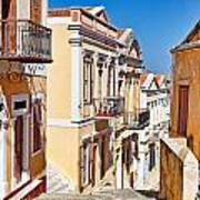 The Upper Town Of Symi Island - Greece Art Print