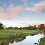 The West Harnham Water Meadows At Dawn Art Print