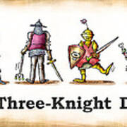 Three Knight Dog Art Print