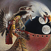 Three Moon Eagle Art Print