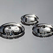 Three Water Drops With Bubbles In Them Art Print
