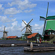 Zaanse Schans Windmills, Amsterdam, The Netherlands Art Print