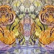 Tiger Spirits In The Garden Of The Buddha Art Print