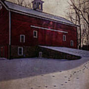 Tinicum Barn In Winter Art Print