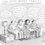 Title: The Faith-based Family. A Family Sits Art Print